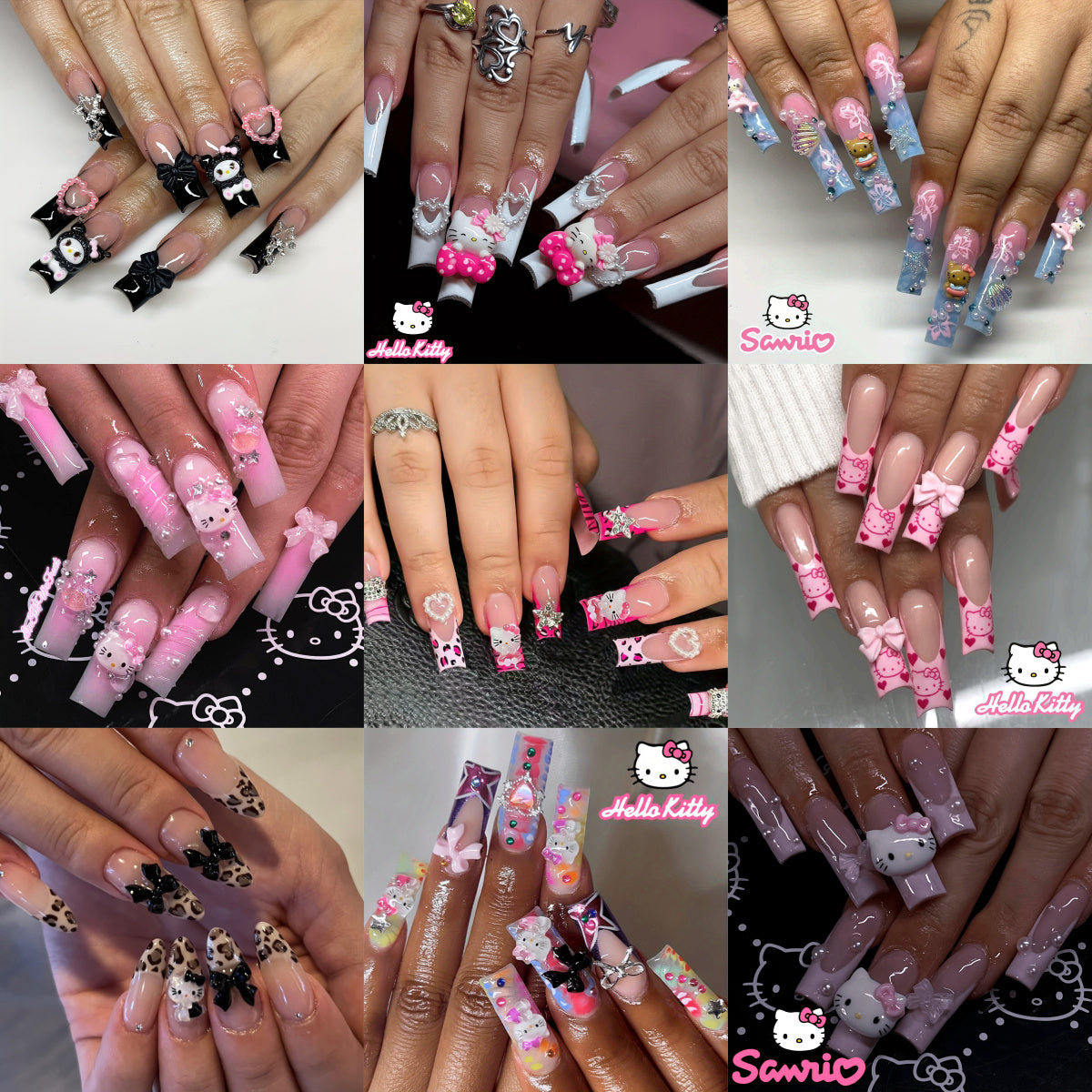 TEMU 96pcs Of Brick Set With Random Of Nails, Mixed Ballet Shaped Medium Length, Glossy Surface And Mixed Gradient Pattern, Reusable Nail Combination