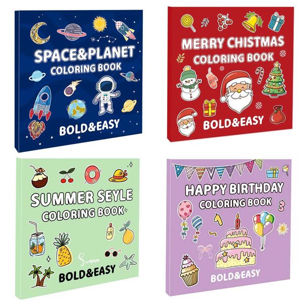 40 cartoon colored books for Christmas colored books for food fruit cartoon graffiti for children over 4 years old colored books as gifts W2