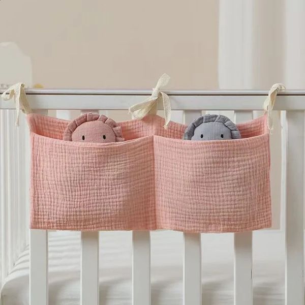 4colors Portable Baby Crib Storage Bag Multifunctional born Bed Headboard Organizer For Kids Bedding Diaper 250113