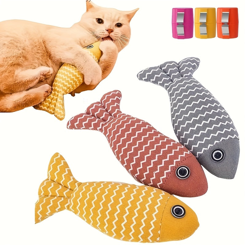 TEMU 3pcs Cat Toys Fish, Crinkle Sound Toys , Interactive Kitten Exercise Toys For Indoor Cats For All Breeds