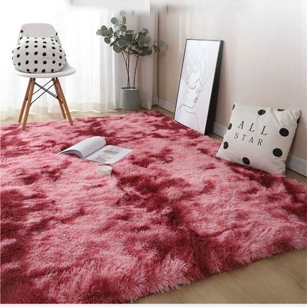 40x60cm Carpet Tie Dyeing Plush Soft Floor Mat for Living Room Bedroom Anti-slip RugXJ241211