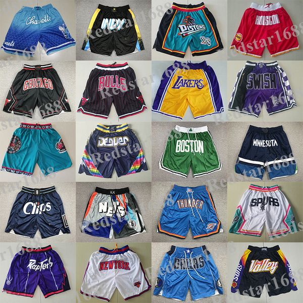 2024 New Team Just Don Shorts Basketball Short With Pockets Zipper Casual Summer Baseball Football Pants Sweatpants Sportwear Breathable Gym