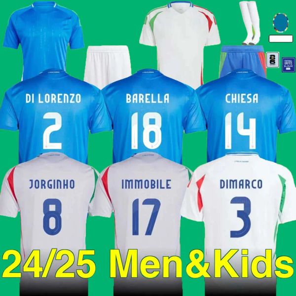 Fans Tops Tees 2024 jersey soccer jerseys SCACA IMMOBILE CHIESA football shirts RASPADORI JORGINHO BARELLA BASTONI Maglia national team Me