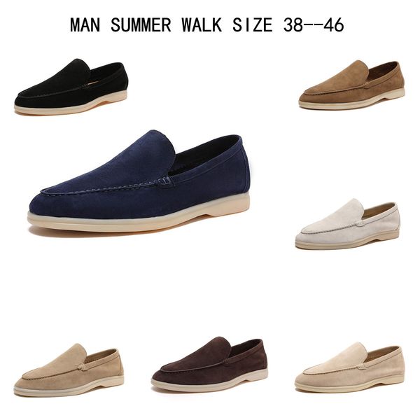 Luxury Fashion Business Men Loafers Moccasins summer Designer Loafer Leather Walk Sneakers Mens Dress Shoes Flat Suede Leather Oxfords IT Ca