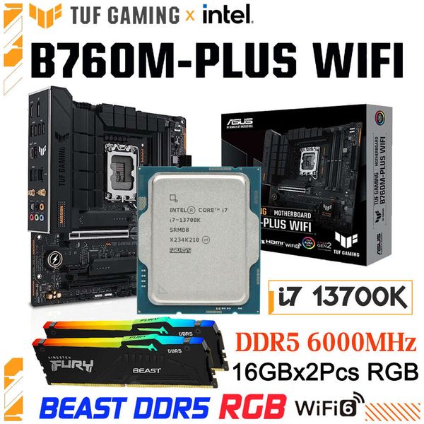 Intel 13th Gen Core i7 13700K LGA1700 Processor Kit Intel b760 Mainboard i7 Asus TUF GAMING B760M-PLUS WIFI LGA1700 Mainboard