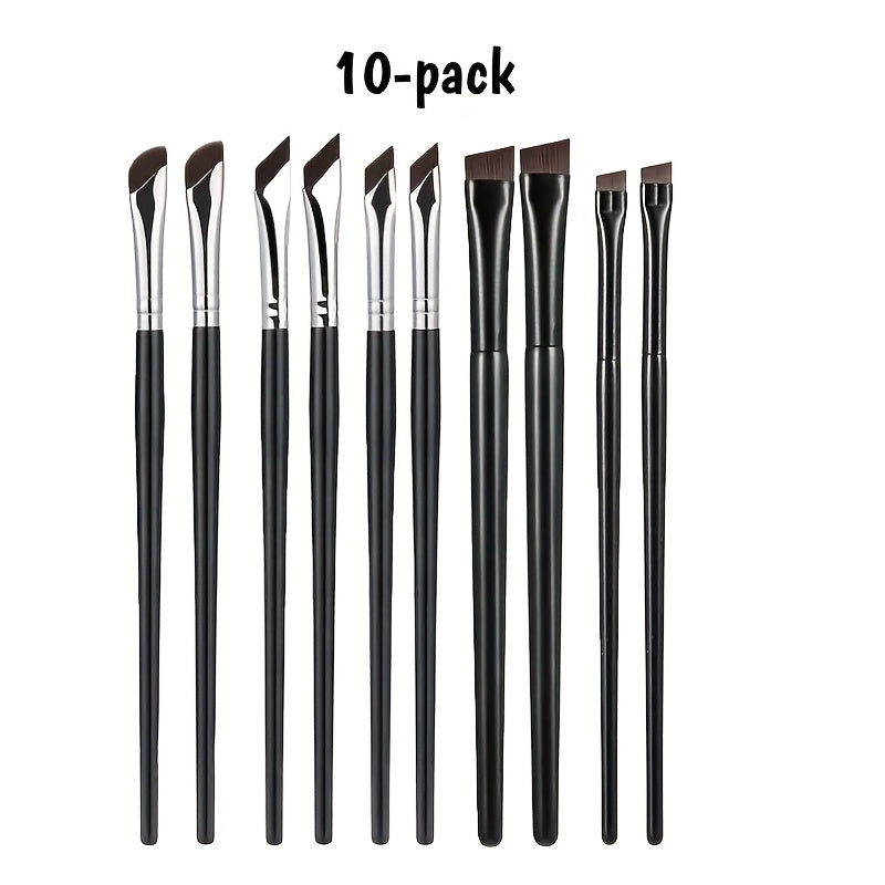 TEMU 5-10pcs Precision Eye Makeup Brush Set, Including Shaped Eyeliner Brush, Eyeliner Brush And Eyebrow Brush, Can Eye Makeup. Convenient To Carry