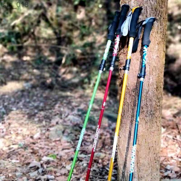 Trekking Poles 5 Outdoor Folding Hiking Pole Camping Portable Suitable for Nordic Elderly Telescopes Easy to Put into Bag 1 Piece H241105 X9
