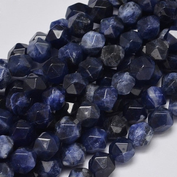 Fili di perle di sodalite naturale sfaccettata