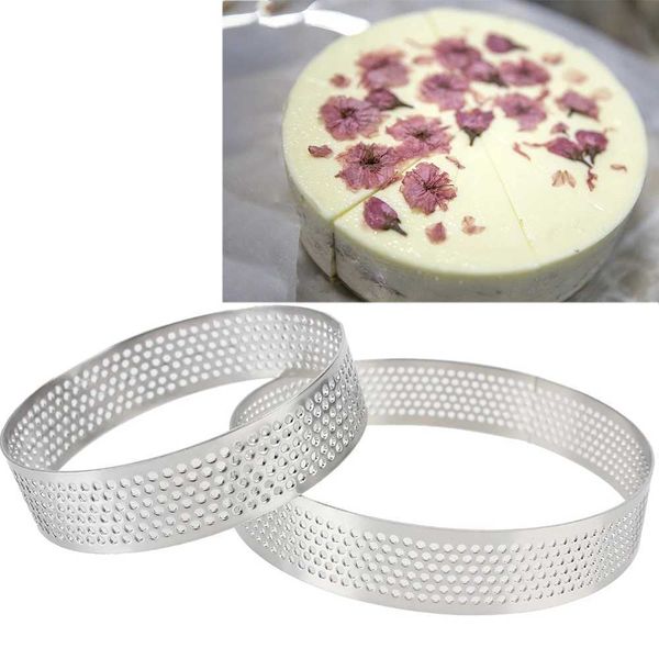 Tart Mold Perforated Tartlet Cake Mousse Mod Baking Tools Pie Ring Stainless Steel Cookies Pastry Circle Cutter Z250116