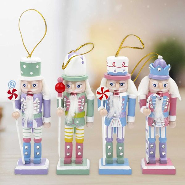 4 Nutcracker Images Wooden Nutcracker Soldiers Christmas King Soldiers Nutcracker Decoration Set Small Christmas Party W241008