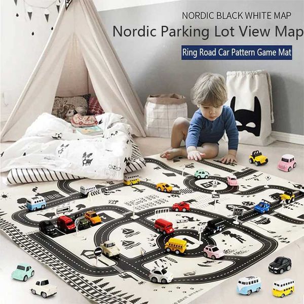 Road Mat Children Traffic Car Map Boy Girls Educational Toy Road Plastic Carpet Playmat For Baby Mats City Kids Toys Games Y240809
