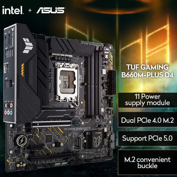 ASUS NEW TUF GAMING B660M-PLUS D4 Computer Motherboard Support CPU 12700-12400FIntel B660-LGA 1700