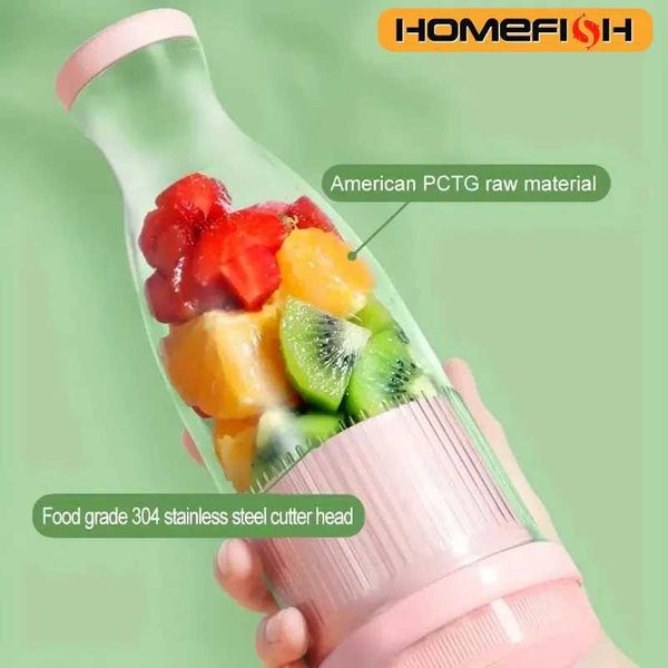Electric juice cup 6-blade blender milkshake machine USB portable fruit milk mixing tool Mini fresh juice blender W241025
