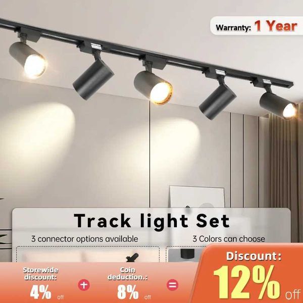 Set Led Track Light Fixture COB Ceiling Track Lamp 12-20-30-40W Rail Spotlight System For Kitchen Shop Store Home Lighting 220VCL240730
