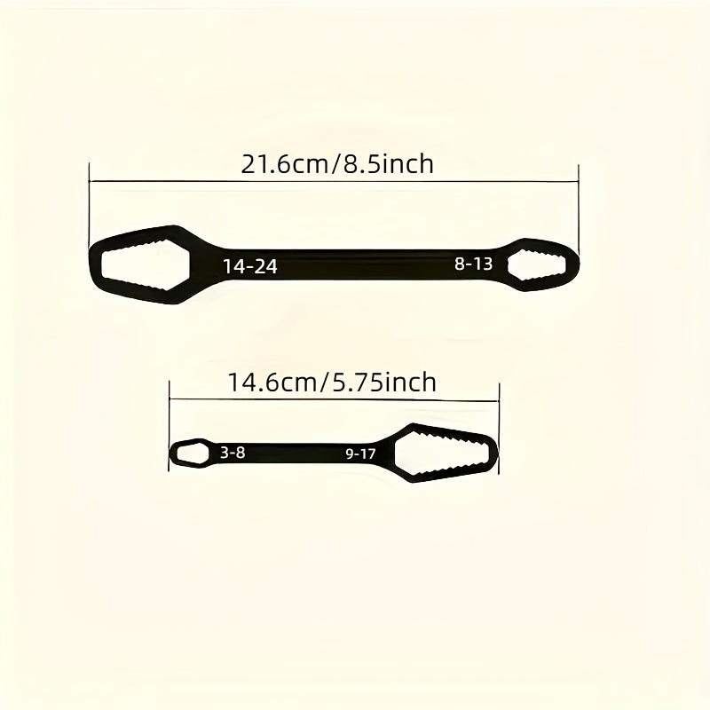 TEMU The Adjustable Wrench Features A Self-tightening Dual- With An Opening Size Of 3-24 Mm, Suitable For Automotive And Household Portable Manual