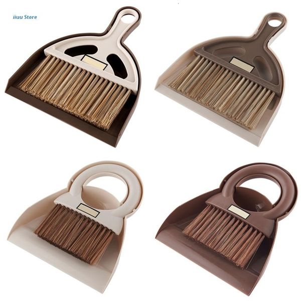 Brooms Dustpans Desktop Sweep Cleaning Brush Dustpan Mini Hand Soft Floor Sweeping 221202