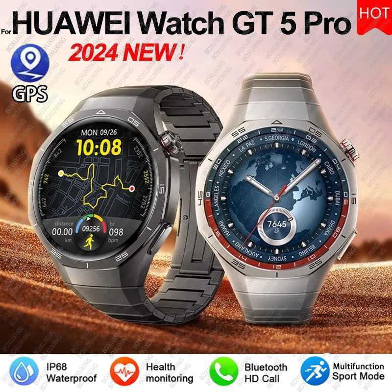 High Quality For Smart Men 5 AMOLED HD Screen BT Call GPS NFC Health Monitor Smartwatch New Watch GT5 Pro O241213
