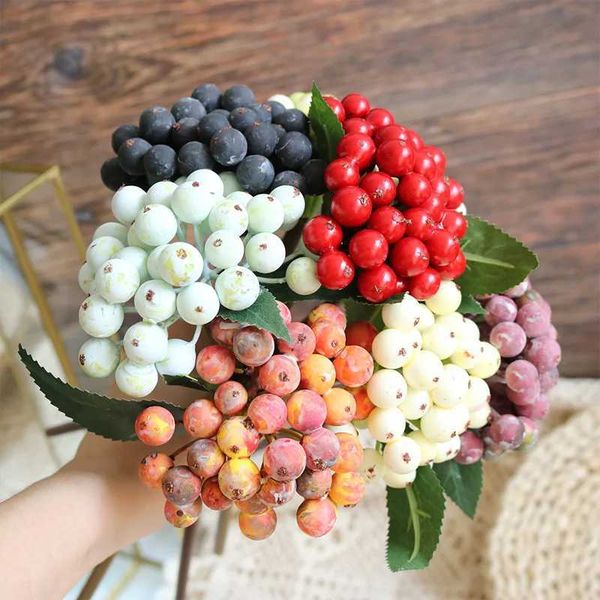 1 Bundle Artificial Berries Flower Fake Plants Foam Flower Christmas Decoration for Home Wedding Party New Year Table Arrangment Y240801