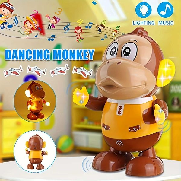 Electronic DJ lights music dance monkey toys cute swings dance monkey toys and music LED lights music toys W241109