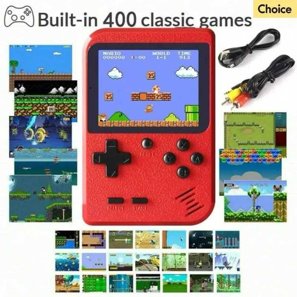 Game machine A Red Retro Classic Games Childrens Handheld Small Game Console With 400 Game Charging Can Be Connected To The TV Z241102
