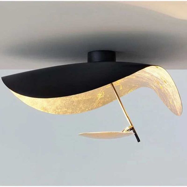 Nordic Designer Lotus Leaf Ceiling Lamp Iron Black Iron Hang Lights for Living Room Decoration Bedroom Hanging Ceiling Light Z250120