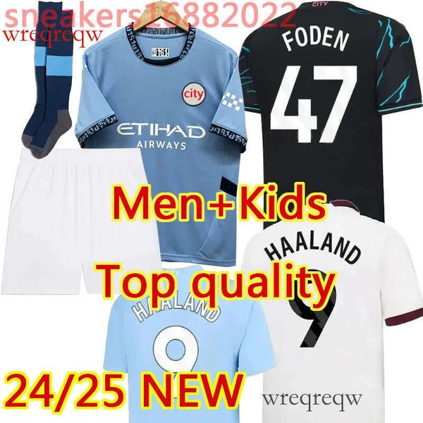 2024 man city Haaland Soccer Jerseys Men Kids Kit 23 24 25 DE BRUYNE FODEN GREALISH MAHREZ J.Aarez BERNARDO Home away 3rd Football Shirts Se