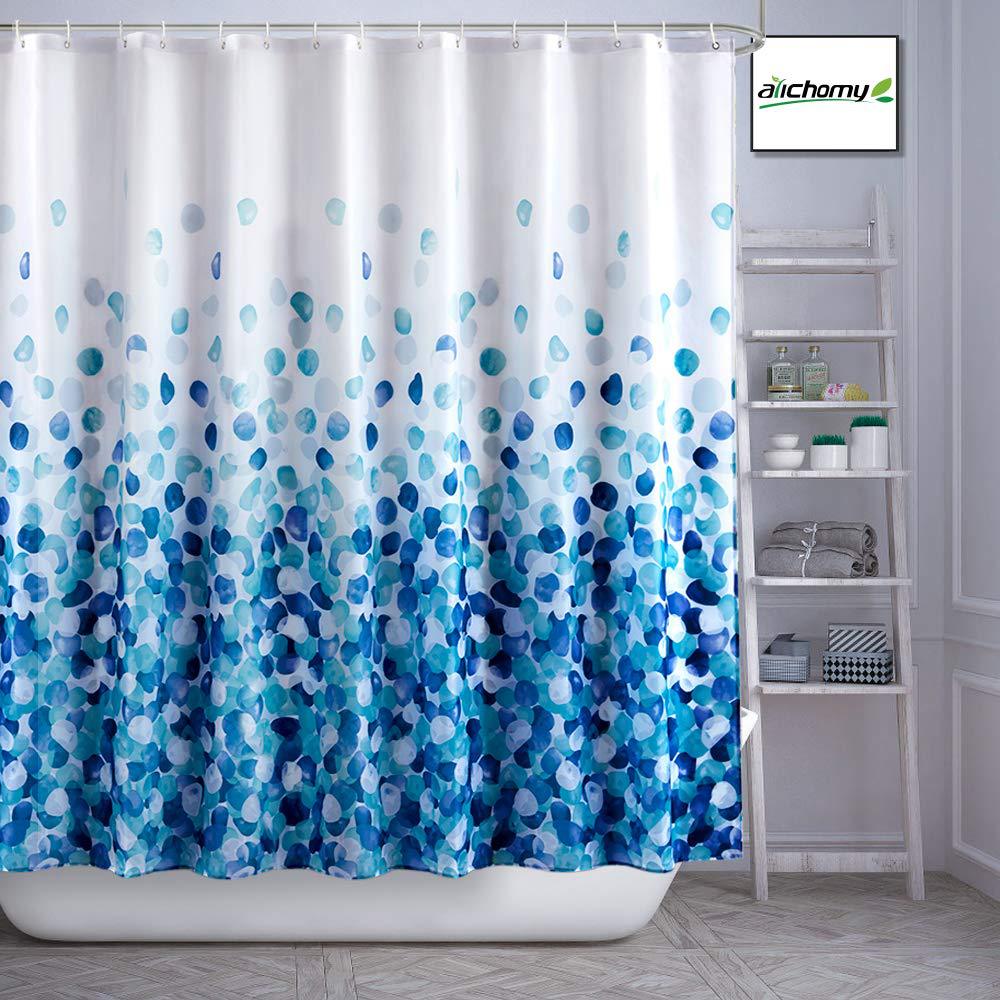 YL-36976 digital printed cloth shower curtain waterproof thick bathroom partition curtain with hook