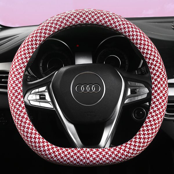 anti slip super fiber leather soft fiber customized with different color accessories, interior steering wheel cover