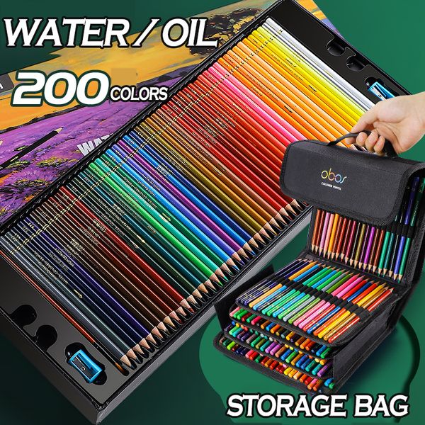 Other Office School Supplies 4872120150200 Professional Oil Color Pencil Set Watercolor Drawing colored pencils with Storage Bag coloured ki