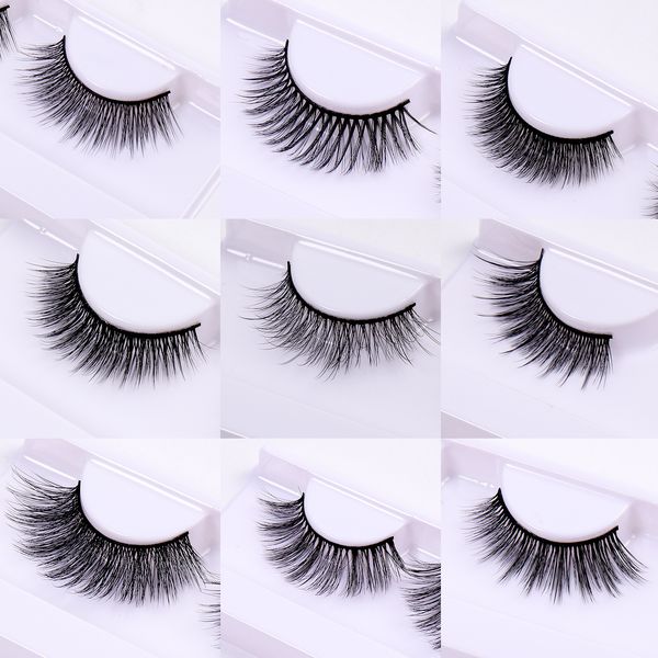 Thick Curled Fake Eyelashes Wispy Hand Made Reusable Multilayer 3D False Lashes Extensions Naturally Soft Light Full Strip Lash Beauty Suppl