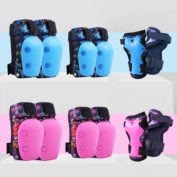 Sport Outdoor Ski Protective Gears S M 6Pc Rollerblading Skateboarding For Kid Elbow Knee Pads Wrist Guards Protective Gear Set 241121