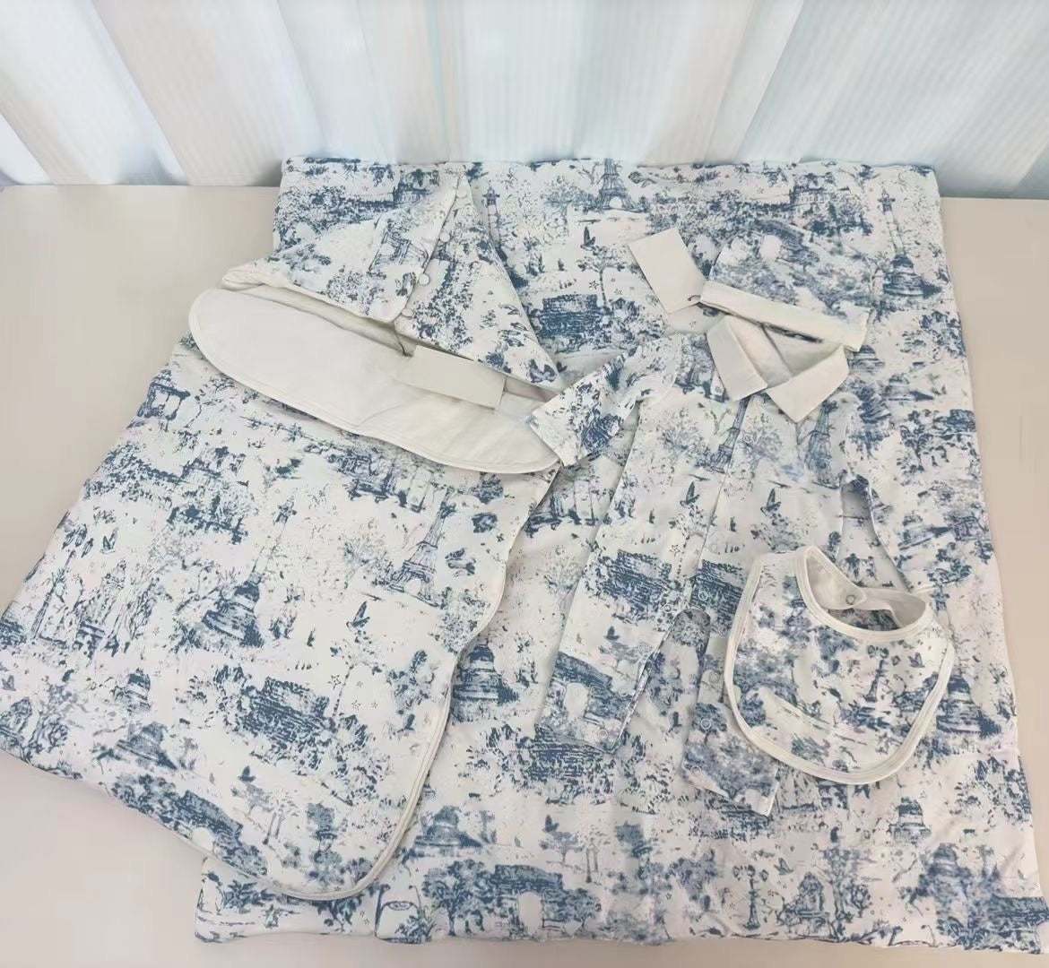 Designer Newborn animal printed Romper Suits luxury Baby boys cotton Sleeping bag Jumpsuit cotton Bedding Blankets Hat Bibs Diaper 5pcs Infant cloth