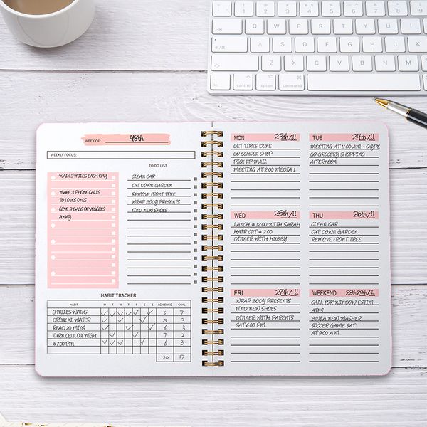 Notepads Agenda Weekly Planner Spanish Notebook A5 Diary Target Habits School Stationery 230408