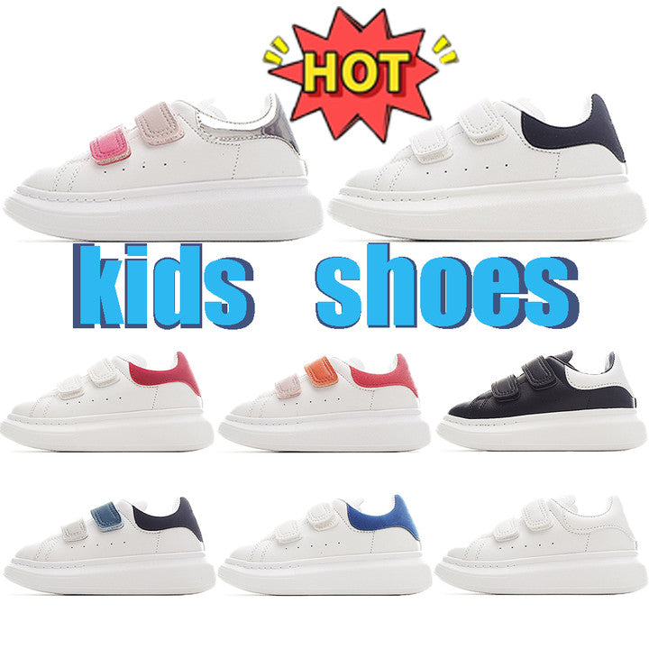 Designer baby shoes Leather Lace Up kids children youth Platform Sneakers White Black boys girls velvet suede Casual infants toddler Shoe