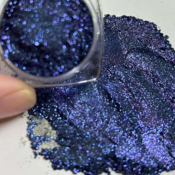 Purple Powder Dark Blue Chrome Pearlescent Effect Color Shift Pigment for Resin Soap Candle Dye Nail Art Eyes Bath Bomb Paint