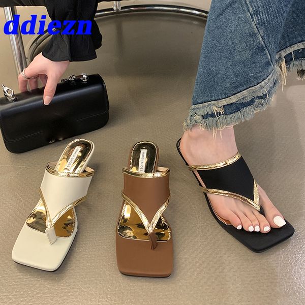 Slides Footwear Pumps Elegant Women Heeled New In Summer 2024 Fashion Female Sandals Flip ps Heels Shoes For Ladies d0f9