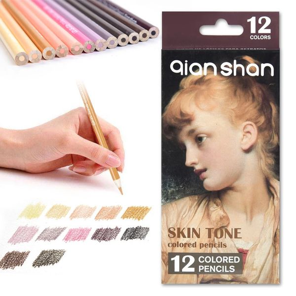Crayon 12 Colors Professional Artist Drawing Pencil Set Skin De Couleur Lapices Colores Colored Portrait Pastel Pencils Dessin 231010