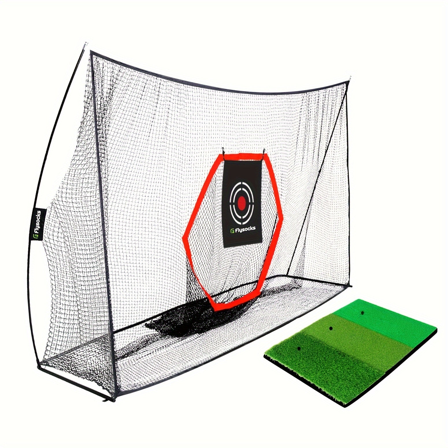 TEMU 10x7 Ft Golf Hitting Net, Mat, , 8 Golf , 9 Tees, 2 Marking , For Driving, Golf Chipping Net