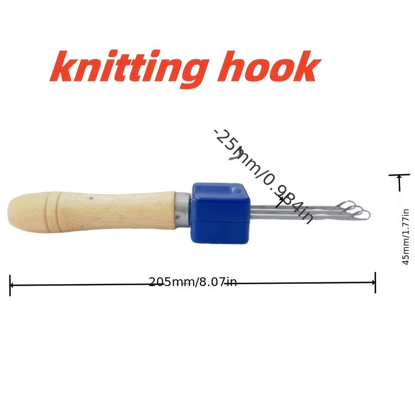 TEMU 3 Crochet Hook Rope Weaving Tool, Hook Tool For Knitting Project Binding Or Edging, Crochet Hook With Crochet Hook, Knitting Hook Weaving Tool