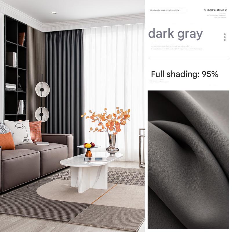 YL-36729 bedroom full blackout curtain new living room thickened sunscreen bay window cloth rental house light luxury