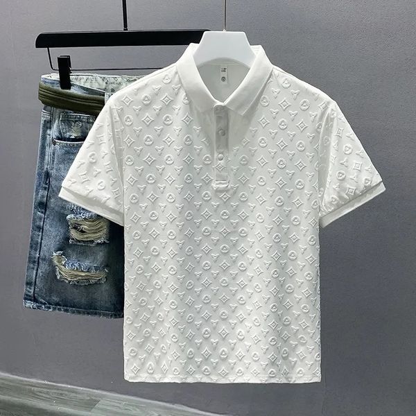 Fashion printed POLO shirt designer top quality business clothing embroidered collar short sleeve polo shirt mens T-shirt m-4xl