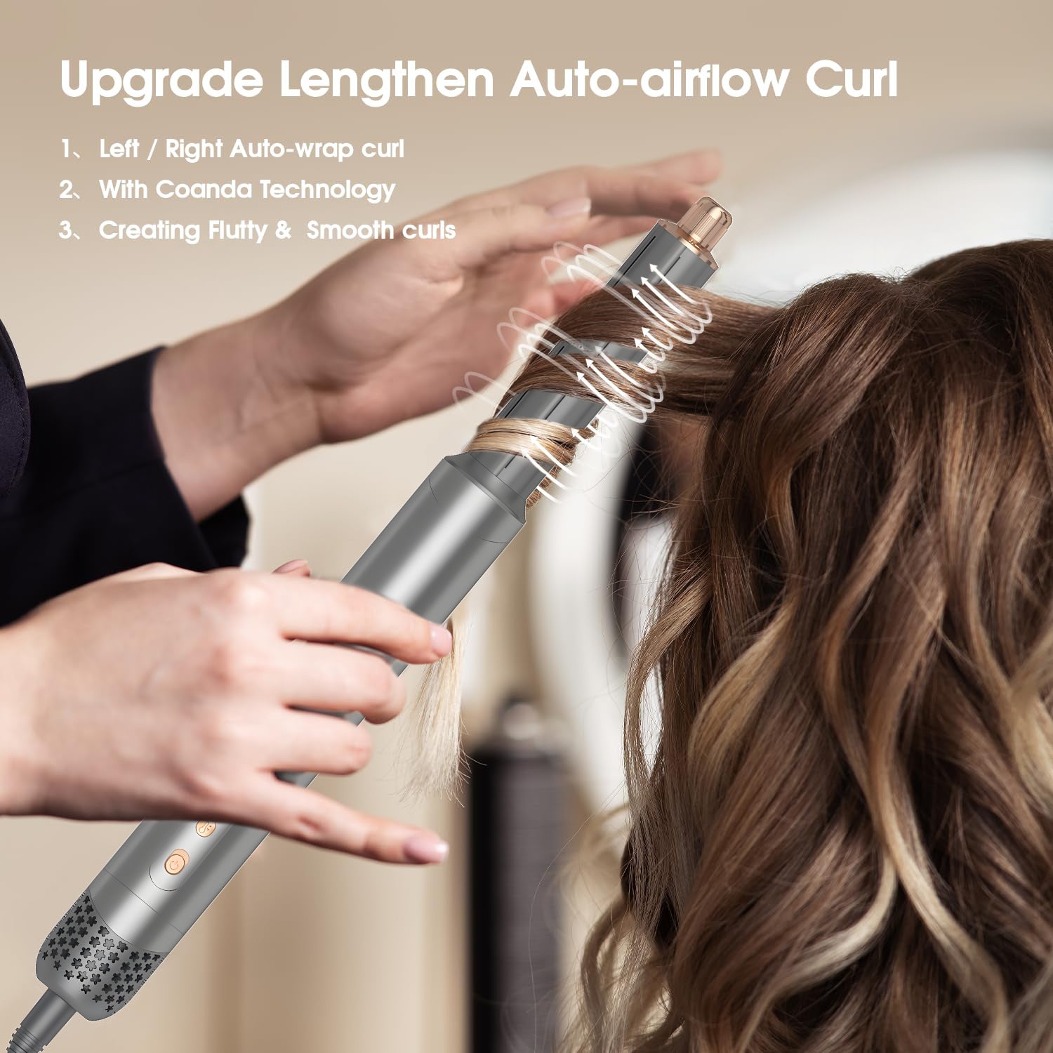 folding hot air comb eight-in-one high-speed brushless hair dryer curling wand integrated curly hair straightening hair drying comb