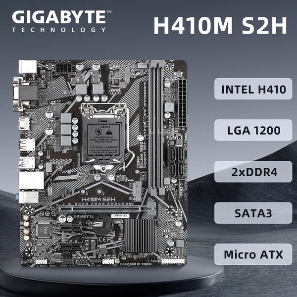 Gigabyte H410M S2H Motherboard Support LGA1200 i9-10900K i7-10700 i5-10400 CPU Intel H410 Chipset 2xDDR4 1xHDMI PCI3.0 Micro ATX