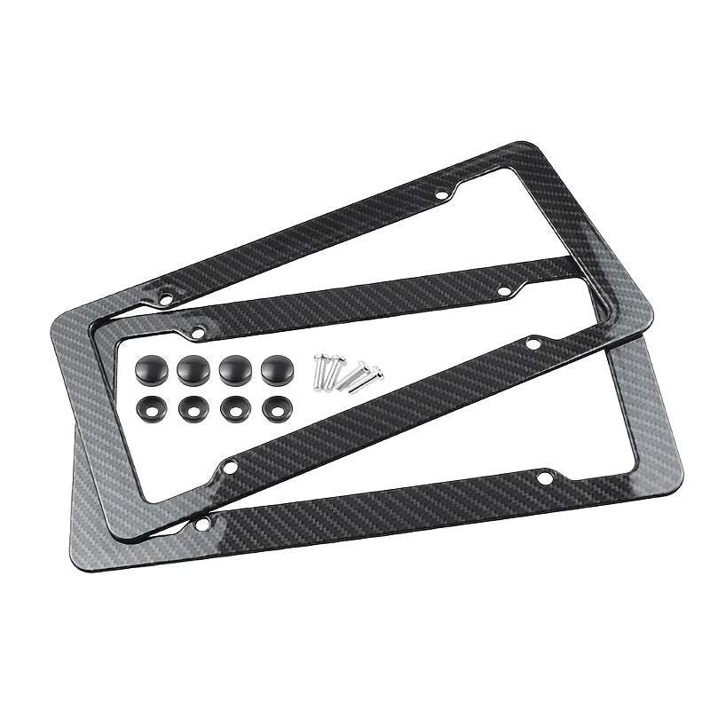 TEMU Plastic Abs Carbon Fiber Pattern License Plate Holder License Plate Frame Photo Frame License Plate