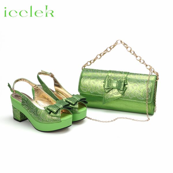 Lime Green Heels Bag Set: Chic Pumps for Weddings and Parties