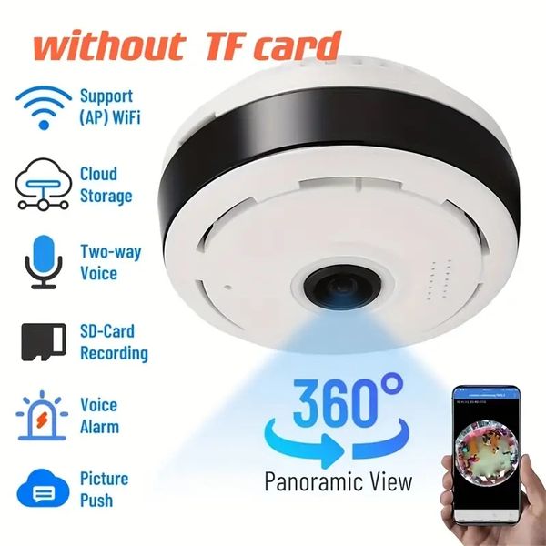 V380PRO Wifi Camera - Full HD 1080P Home Security Camera with Two-Way Voice, VR360 Panoramic View, Indoor Security, Baby Monitor, and Smart