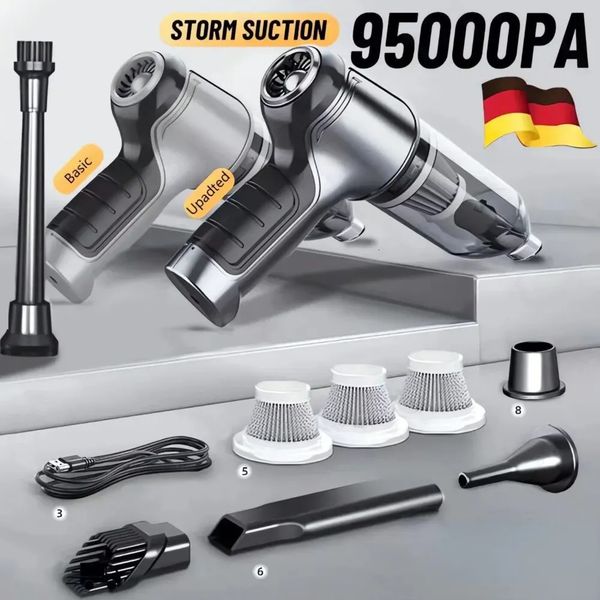 Wireless Car Vacuum Cleaner Strong Cordless Suction Handheld Auto Home Dual Use MiniVacuum Appliance 240710