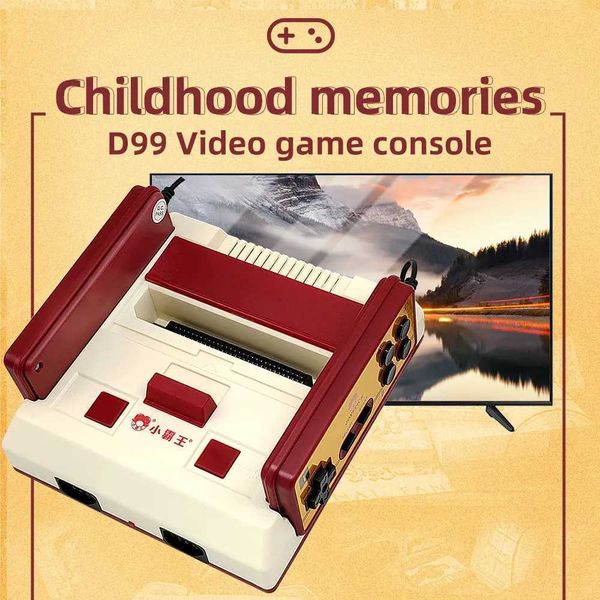 Classic red and white video game console D99 8-bit built-in classic game port game card He Cputer TV dual game console FC R Y241109