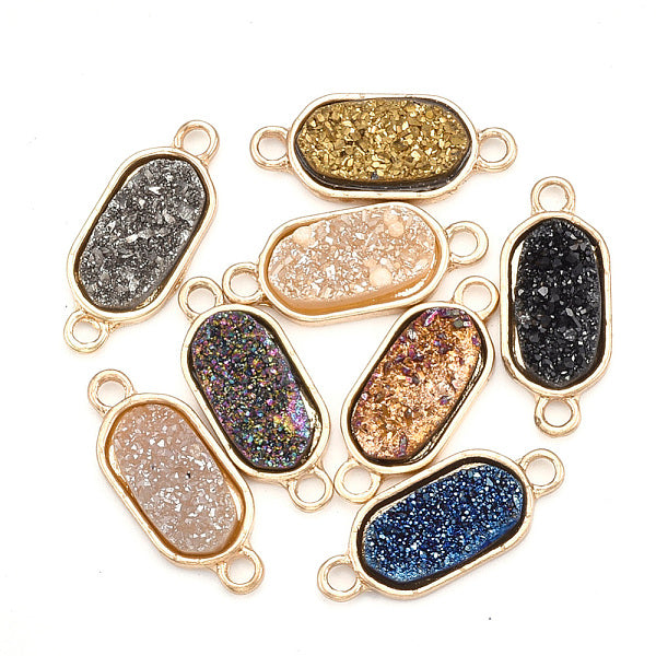 Placage ab naturel druzy agate liens connecteurs