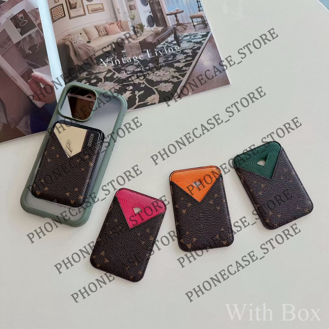 Designer MagSafe Magnetic Leather Card Holder Phone Case Hi All Fitted Hi Quality Universal Card Holders Cover for ID Bank Bus Cards mini Wallet wit